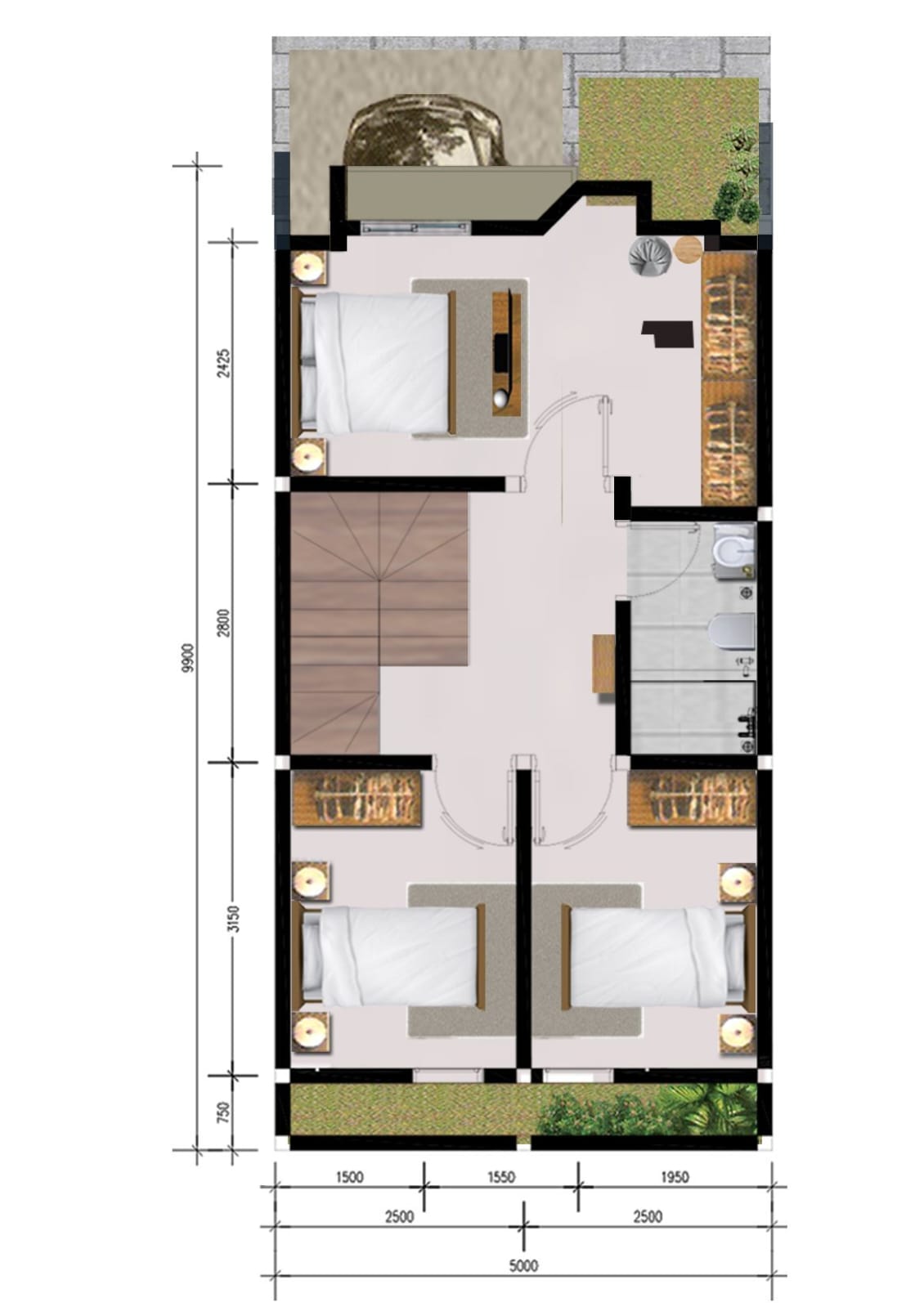 Denah lantai 2 Kavling A